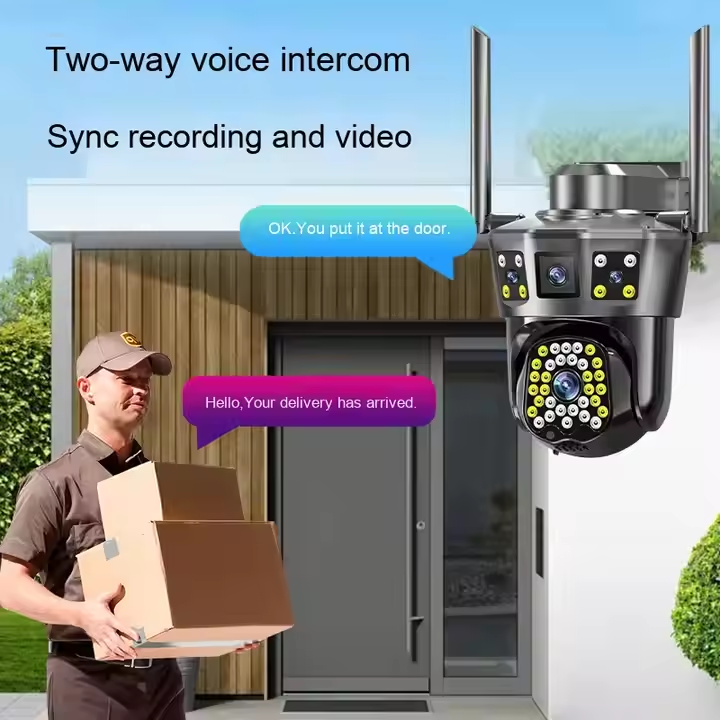 מצלמת 3 מגה פיקסל משולשת עדשות במחיר מפעל - מעקב AI, שמע דו כיווני ועמידה למים