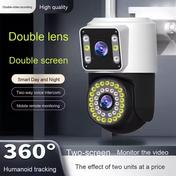 Мини-камера видеонаблюдения 4G — 3 Мп 4K, водонепроницаемая, с двумя объективами и 10-кратным зумом для удаленного мониторинга