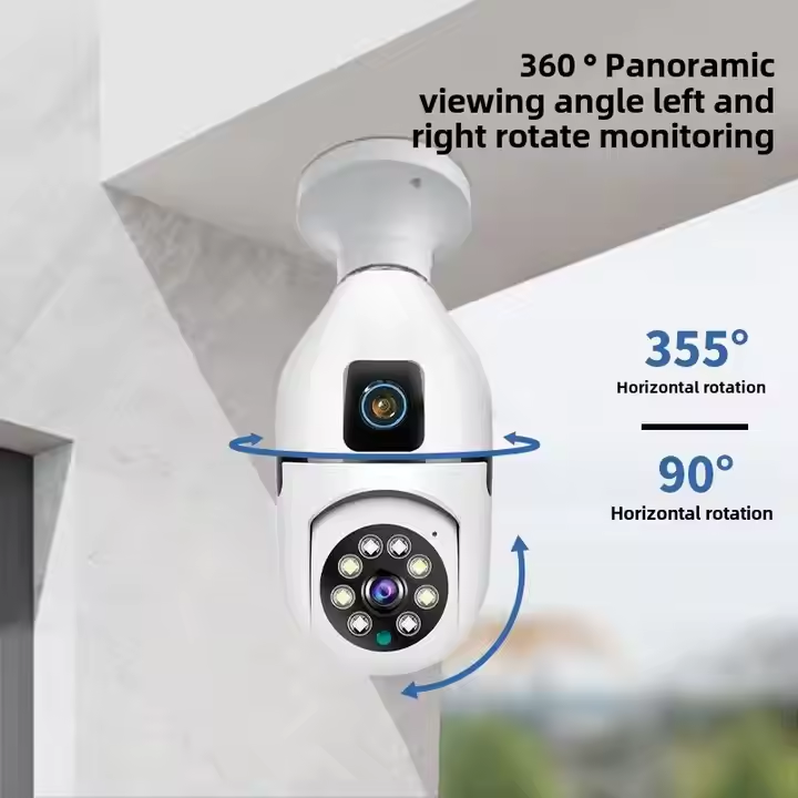 Камера cloudbirds v360pro з лампою E27 - міні-бінокулярна PTZ-камера, подвійний екран та бездротовий доступ до хмари