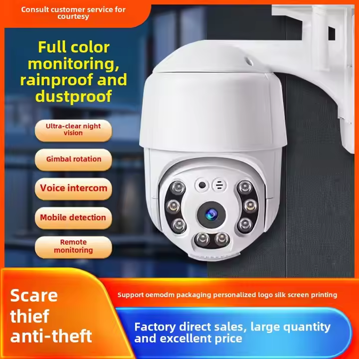 IP-камера с двойным подвесом 360° — полноцветное ночное видение, панорамный HD-обзор для дома и сада