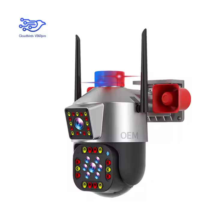 Cloudbirds V360pro Outdoor Dual-Lens Camera - 2-Screen View, Full-Color Night Vision & Auto Alarms