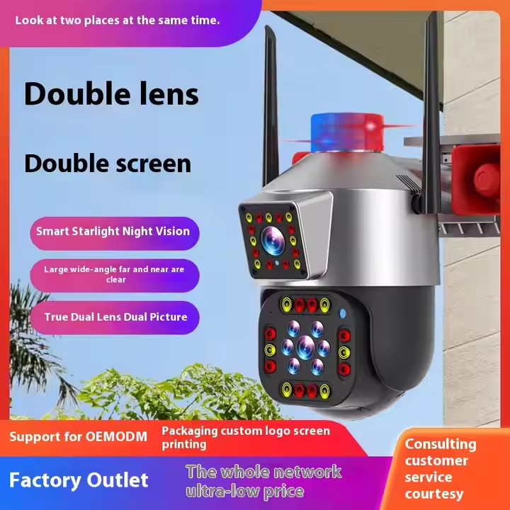 Уличная камера Cloudbirds V360Pro с двумя объективами — 2 экрана, полноцветное ночное видение и автоматическая сигнализация