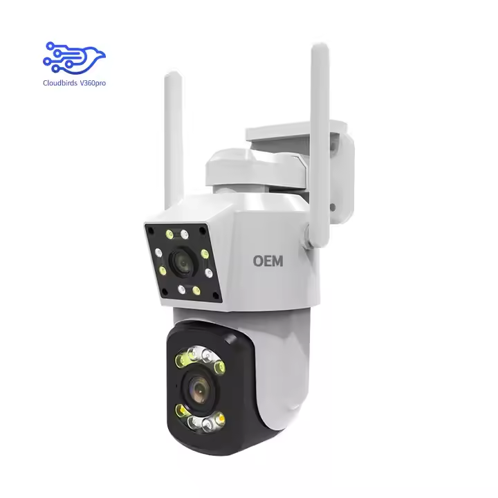 Cloudbirds V360pro Dual-Lens Outdoor Camera - 4MP HD, 10x Zoom & Ball Linkage PTZ