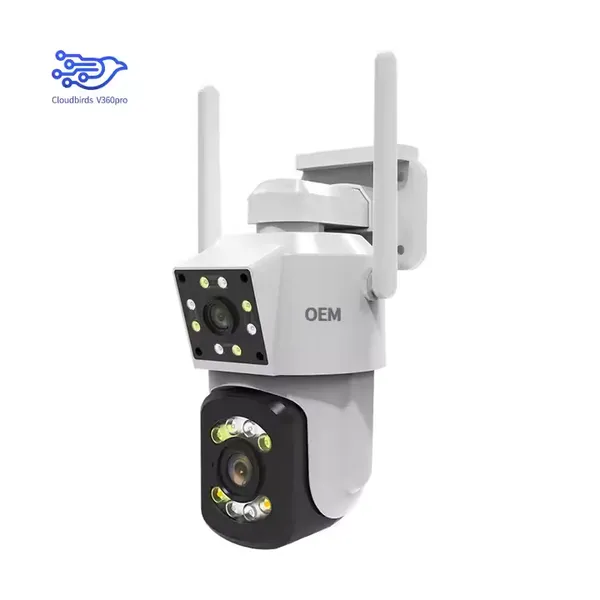 Уличная камера Cloudbirds V360Pro с двумя объективами — 4 Мп HD, 10-кратным зумом и PTZ-управлением с шаровым шарниром