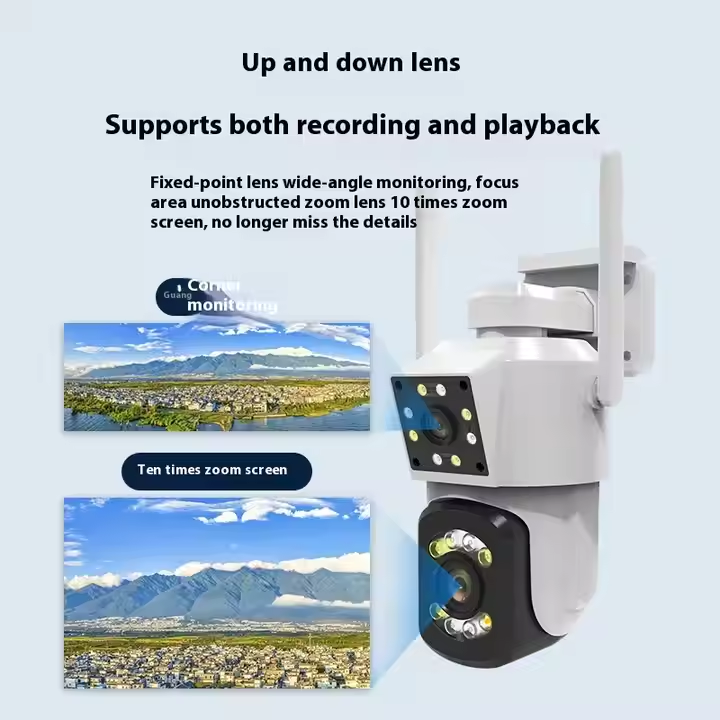 Уличная камера Cloudbirds V360Pro с двумя объективами — 4 Мп HD, 10-кратным зумом и PTZ-управлением с шаровым шарниром