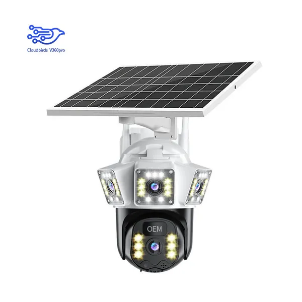 Уличная камера Cloudbirds V360Pro — с питанием от солнечной батареи, 3 HD-экрана, водонепроницаемая