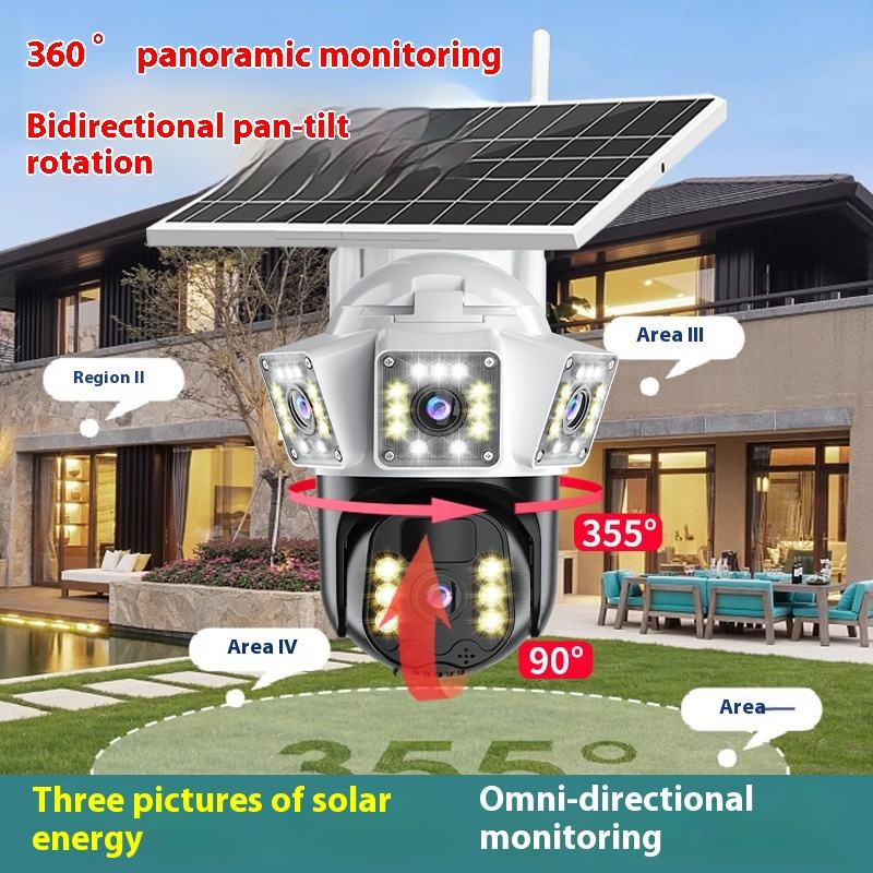 Уличная камера Cloudbirds V360Pro — с питанием от солнечной батареи, 3 HD-экрана, водонепроницаемая
