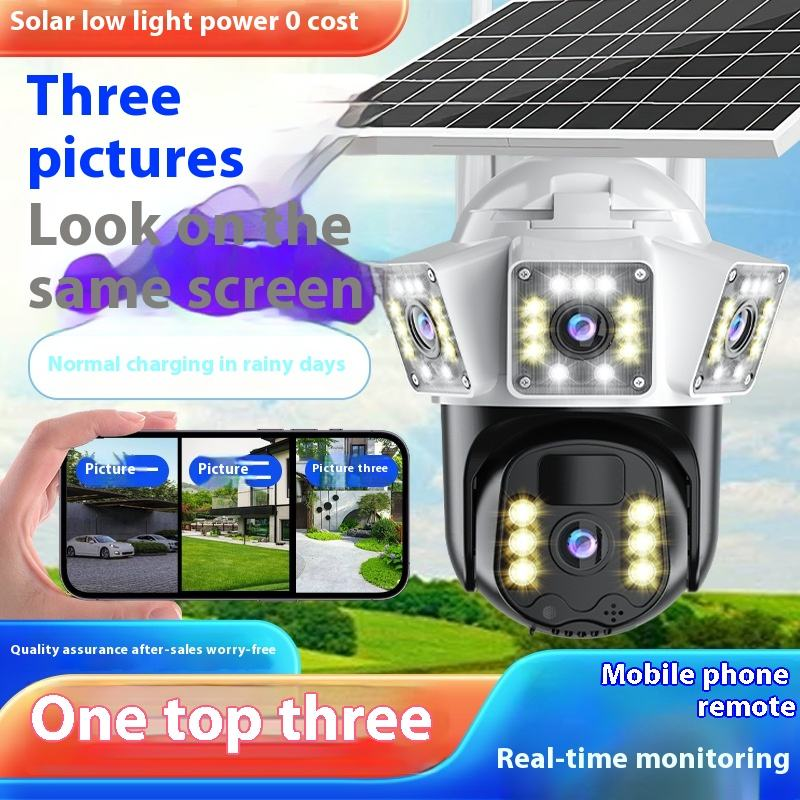 Уличная камера Cloudbirds V360Pro — с питанием от солнечной батареи, 3 HD-экрана, водонепроницаемая