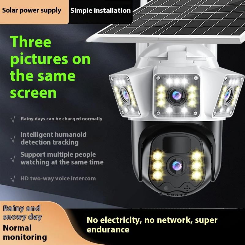 Уличная камера Cloudbirds V360Pro — с питанием от солнечной батареи, 3 HD-экрана, водонепроницаемая