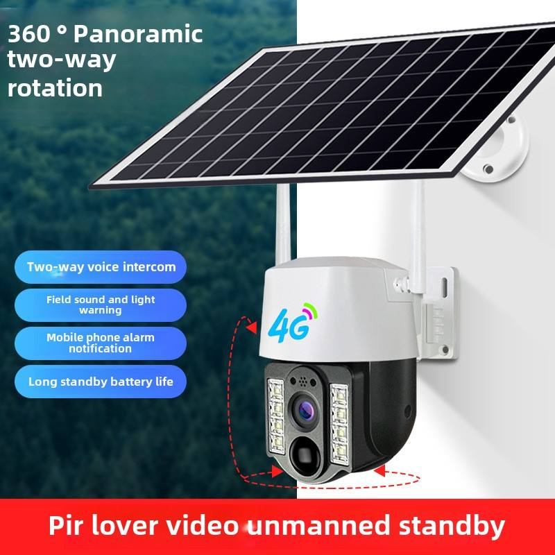 Комплект наружной камеры видеонаблюдения для полей - солнечная панель, двойной режим 4G/Wi-Fi