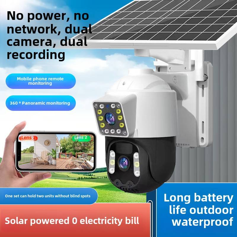 Беспроводная уличная камера видеонаблюдения с обзором 360° — ночное видение, мобильное дистанционное управление, защита от непогоды