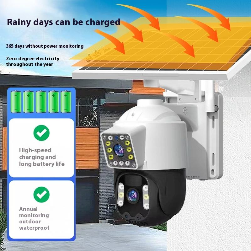 Беспроводная уличная камера видеонаблюдения с обзором 360° — ночное видение, мобильное дистанционное управление, защита от непогоды