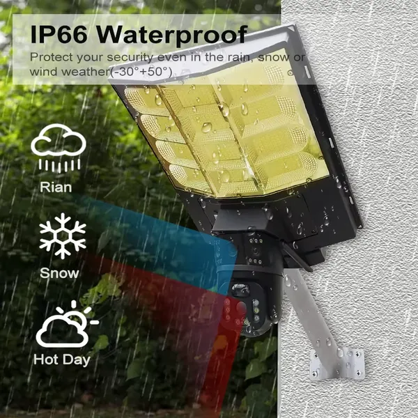 Уличная светодиодная охранная лампа - встроенная камера Wi-Fi, питание от солнечной батареи, Cloudbirds Pro