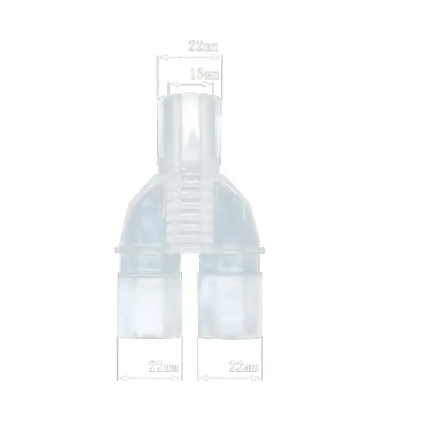Vet Y-Type Tee Adapter  15mm to 22mm Plastic Connector  (Used for Ventilator, Anesthesia Machine etc..)