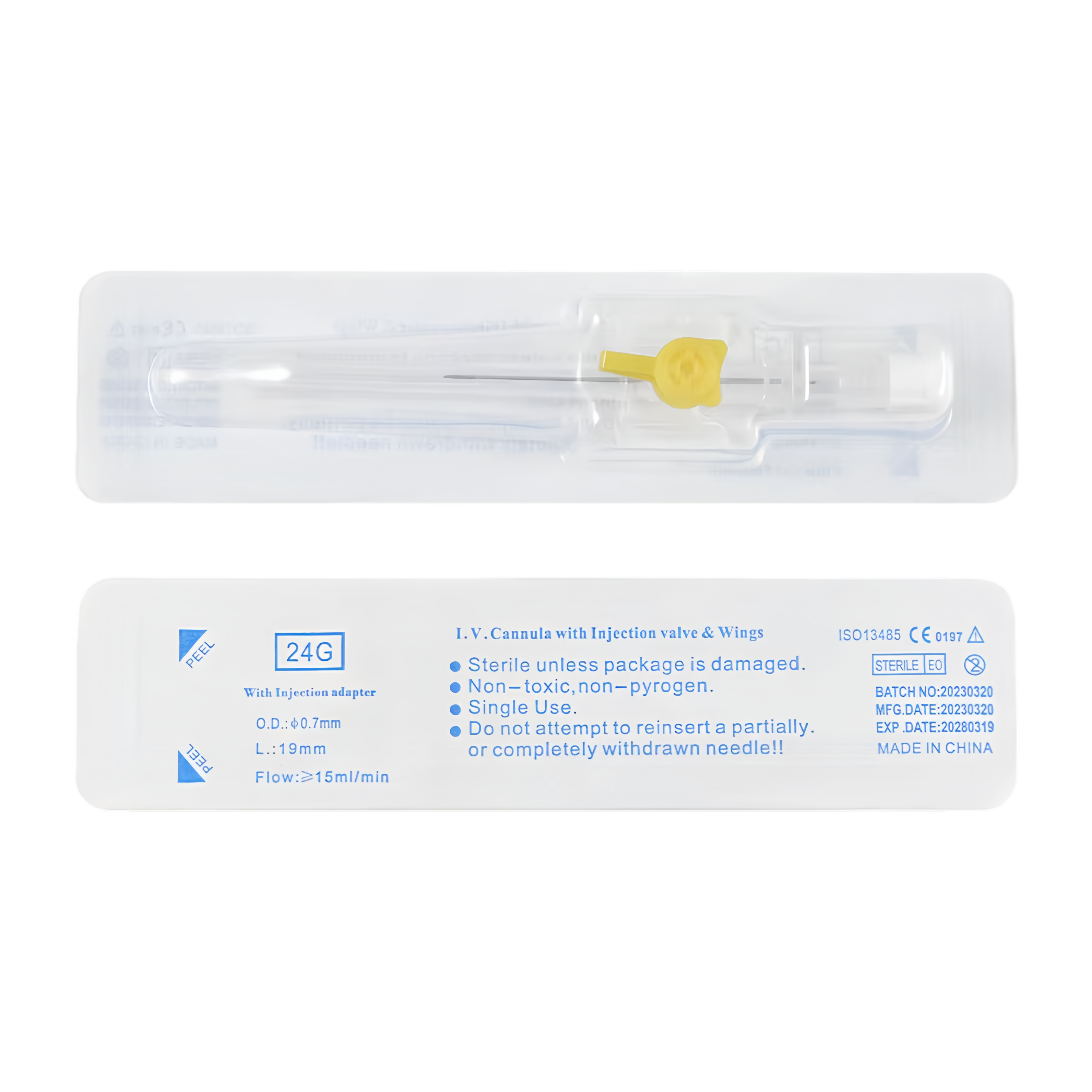 IV Cannula Winged With Injection Tube