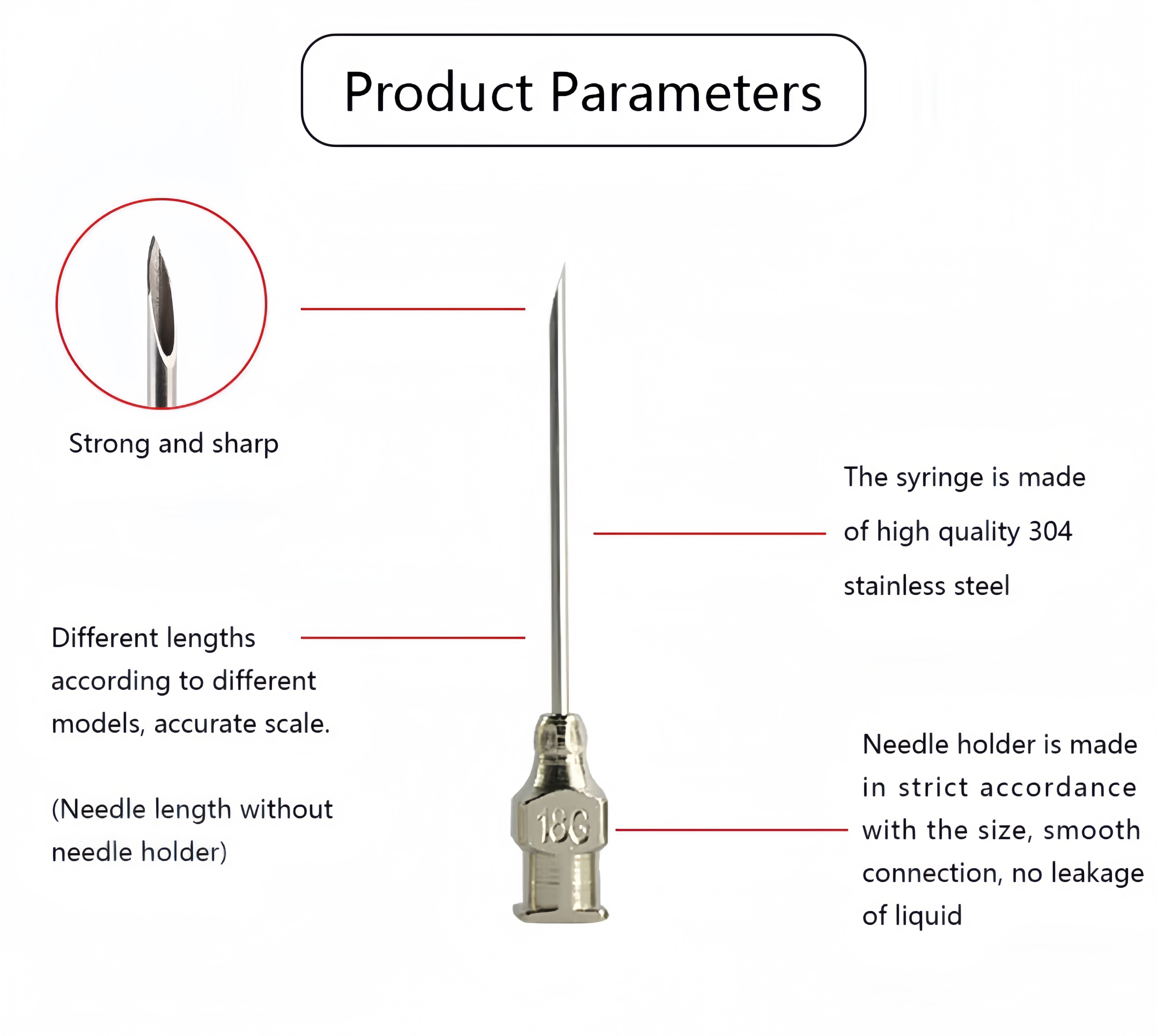 304 Stainless Steel Veterinary Hypodermic Needles for Livestock