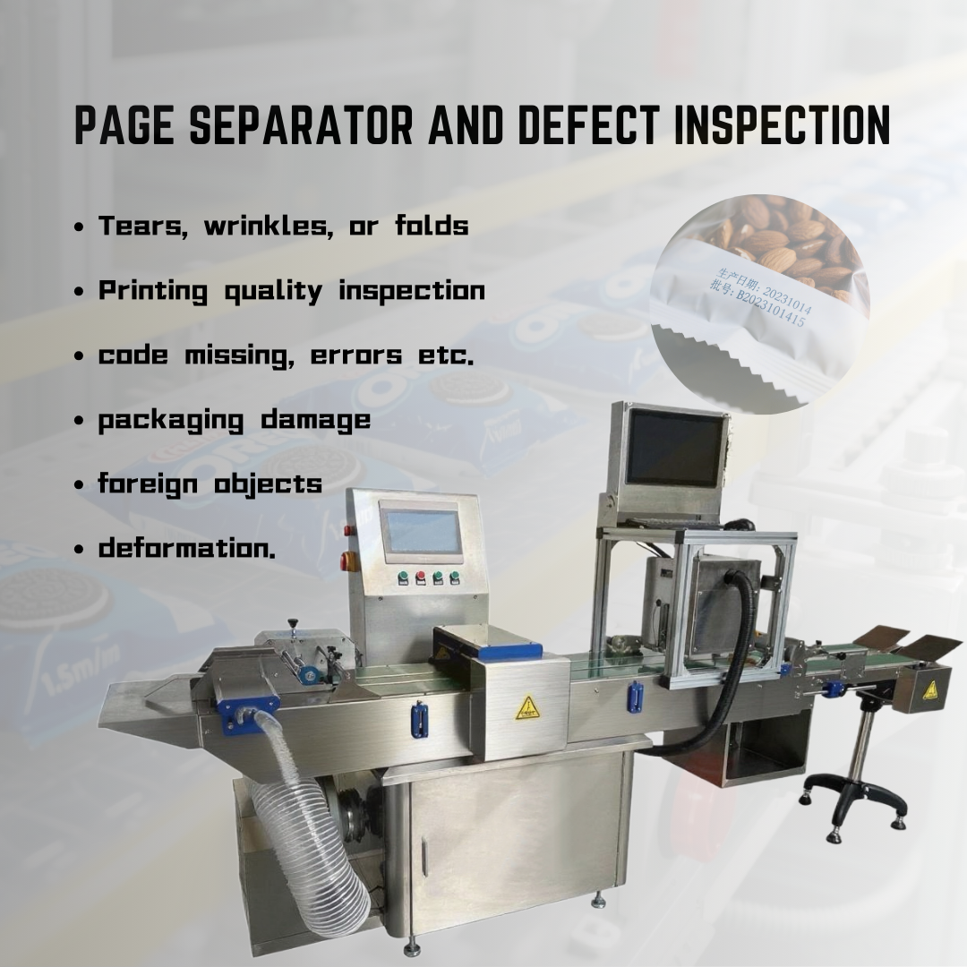 Packaging inspection machine, 100% accurate page alignment