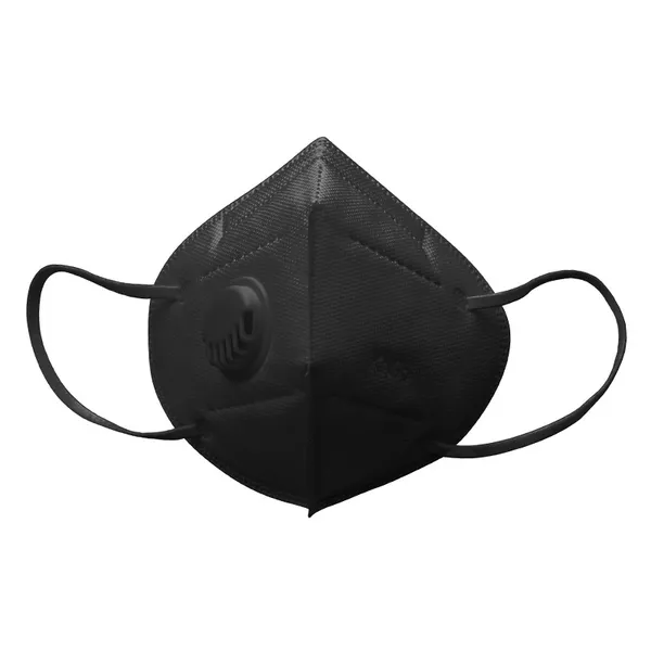 Black Disposable Cubrebocas Valve KN95 5 ply layer Respirator Facemask