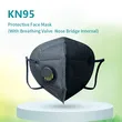 Black Disposable Cubrebocas Valve KN95 5 ply layer Respirator Facemask
