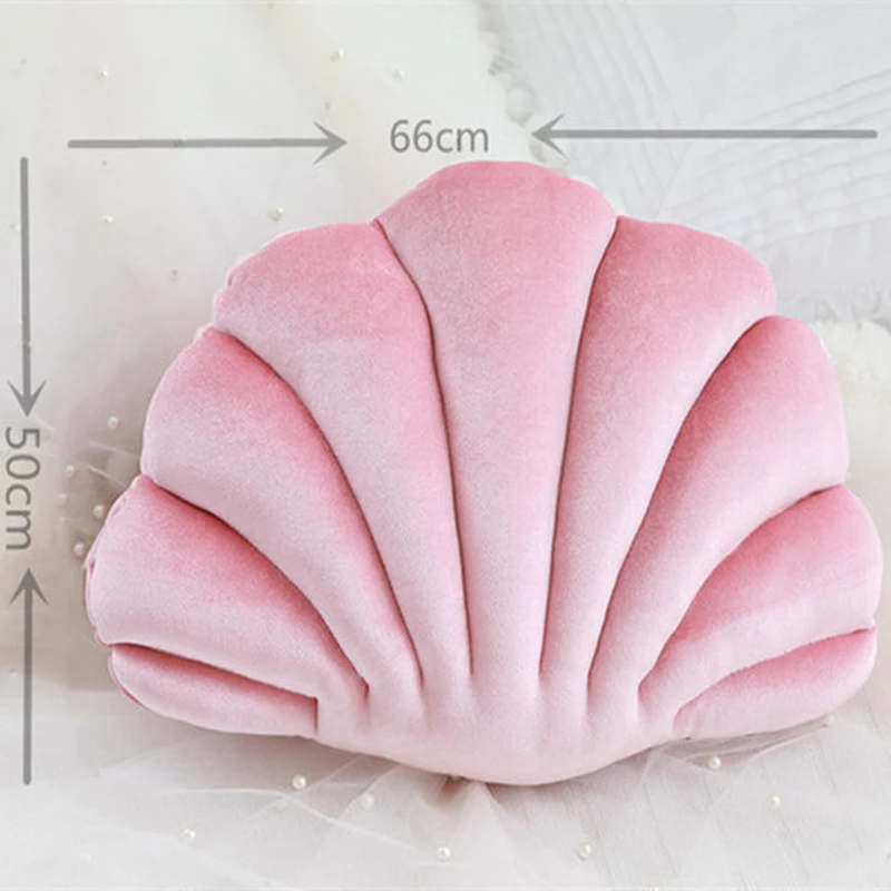 Skin Friendly Dutch Velvet Sea Shell Shape Pillow Cushion for Sofa 