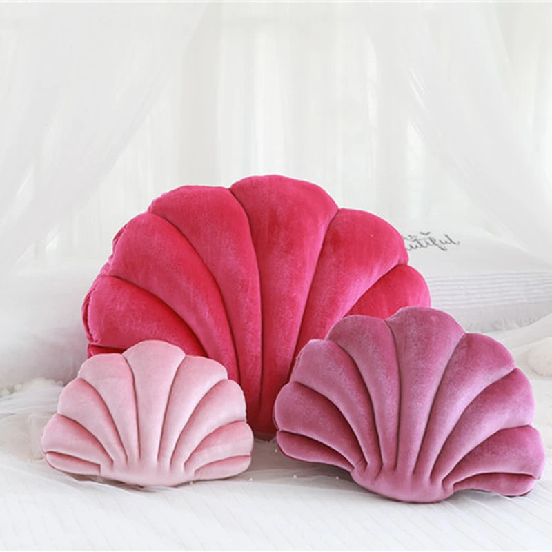 Skin Friendly Dutch Velvet Sea Shell Shape Pillow Cushion for Sofa 