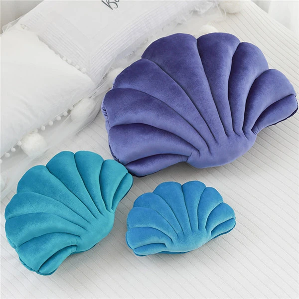 Skin Friendly Dutch Velvet Sea Shell Shape Pillow Cushion for Sofa 