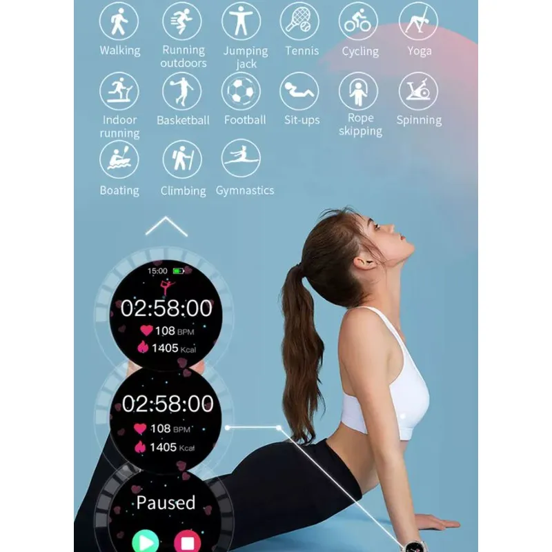 Ladies Watches 1.09 Inch  Smartwatch DIY Dials Lightweight Watch MK20