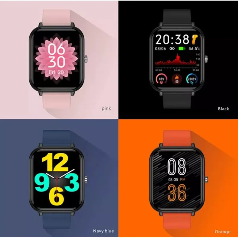 Ladies Body Temperature Watches With Flashlight Blood Pressure Android Weather Heart Rate Monitor Smart Watch Q9pro