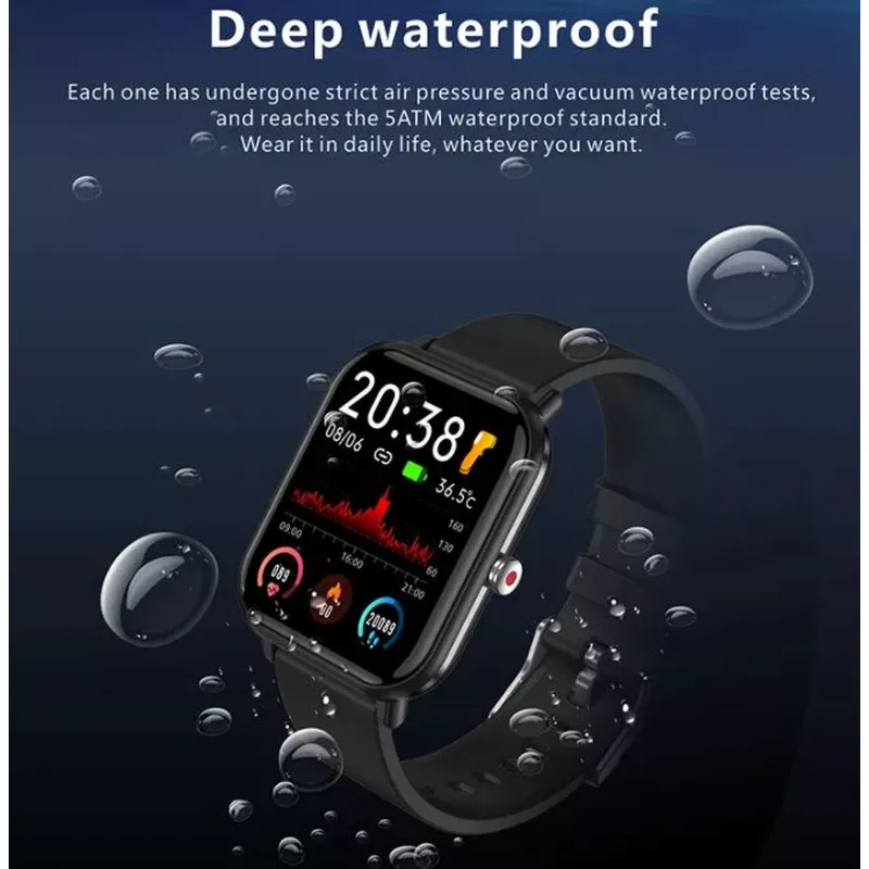 Ladies Body Temperature Watches With Flashlight Blood Pressure Android Weather Heart Rate Monitor Smart Watch Q9pro