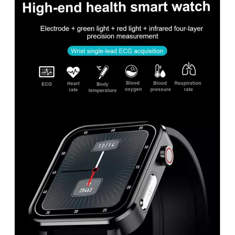 E86 Ip68 Waterproof Smart Watch Bracelet Fitness Tracker Body Temperature Ecg Heart Rate Watch Sdk Api Free