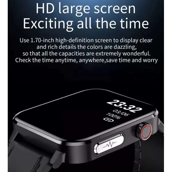 E86 Ip68 Waterproof Smart Watch Bracelet Fitness Tracker Body Temperature Ecg Heart Rate Watch Sdk Api Free