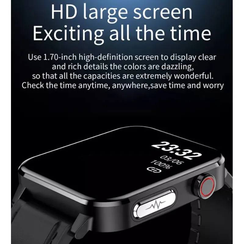 E86 Ip68 Waterproof Smart Watch Bracelet Fitness Tracker Body Temperature Ecg Heart Rate Watch Sdk Api Free