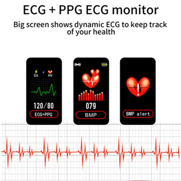E66 Smart Watch ECG PPG Bracelet Body Temperature Minitor Smart Healthy Bracelet