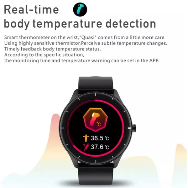 1.28 Inch Body Temperature Fitness Tracker Reloj Watch Heart Rate Monitor Smartwatch Q21 Sport Smart Watches