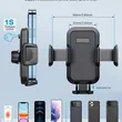 Soporte telescópico para teléfono de coche con brazo largo telescópico 3 en 1: seguro y ajustable