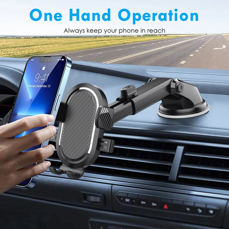 Universal Easy One Touch Car Holder for Windshield & Dashboard 
