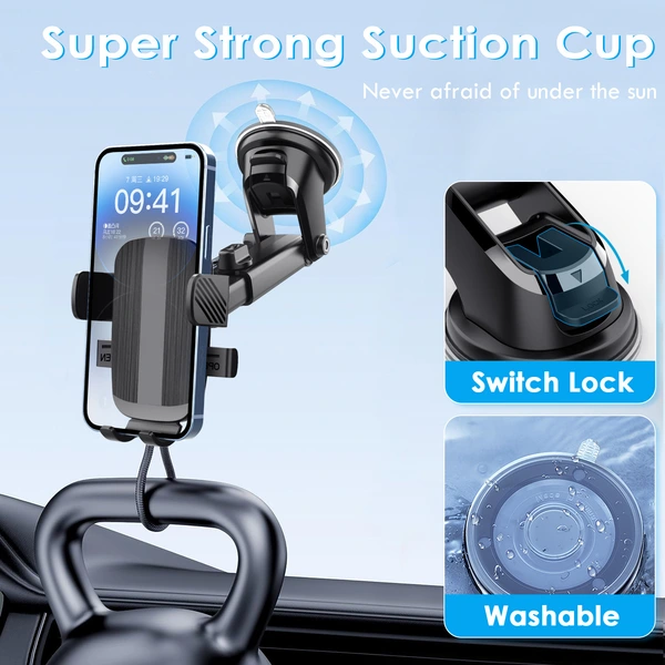 Universal Easy One Touch Car Holder for Windshield & Dashboard