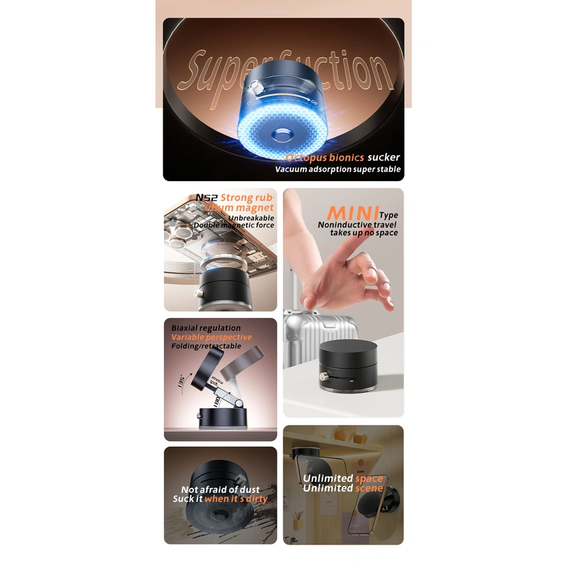 Vacuum Magnetic Phone Holder ，Double-Sided Magnetic Phone Holder 