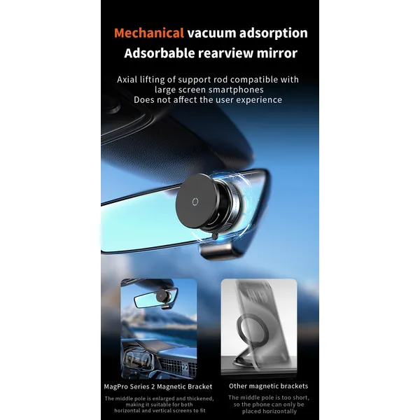 Upgraded 360° Adjustable Vacuum Magnetic Suction Cup Phone Mount