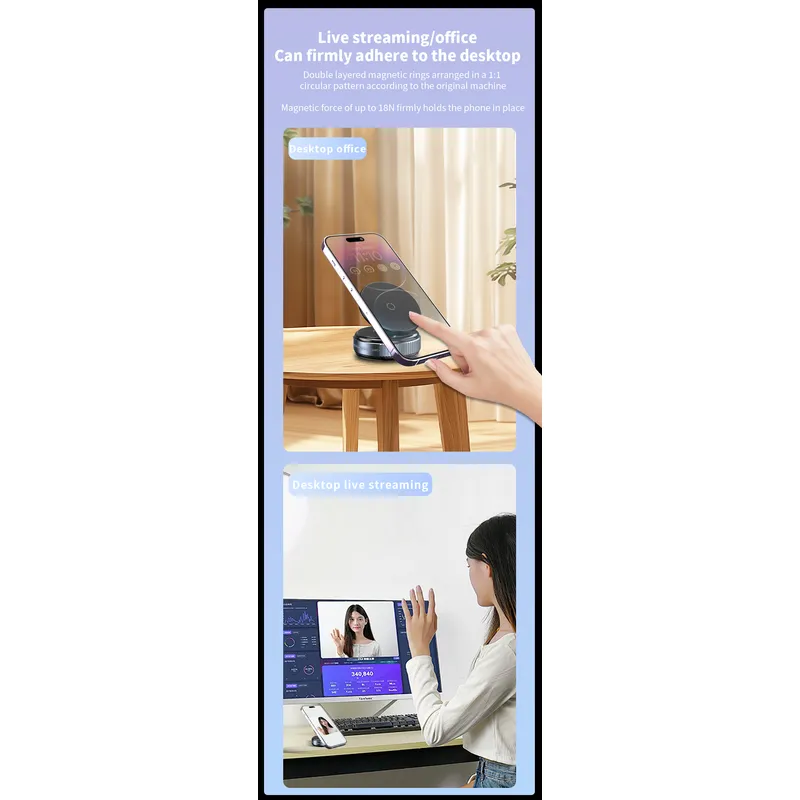 Upgraded 360° Adjustable Vacuum Magnetic Suction Cup Phone Mount