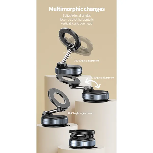 Soporte magnético para teléfono con ventosa al vacío, soporte magnético para teléfono con ventosa para automóvil, soporte magnético para teléfono celular de doble cara para todas las superficies lisas