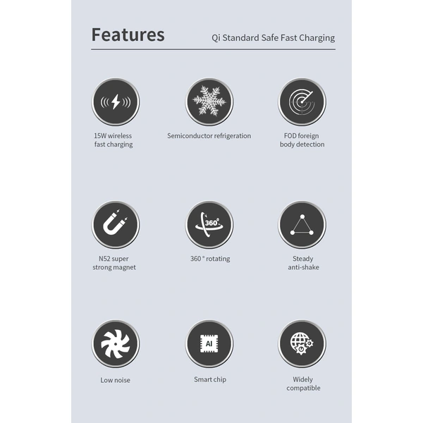 Wireless Car Charger with Cooling