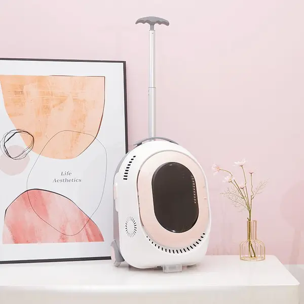 Cat Carrier Backpack with Wheels Puppy Pet Rolling Backpack Carrier