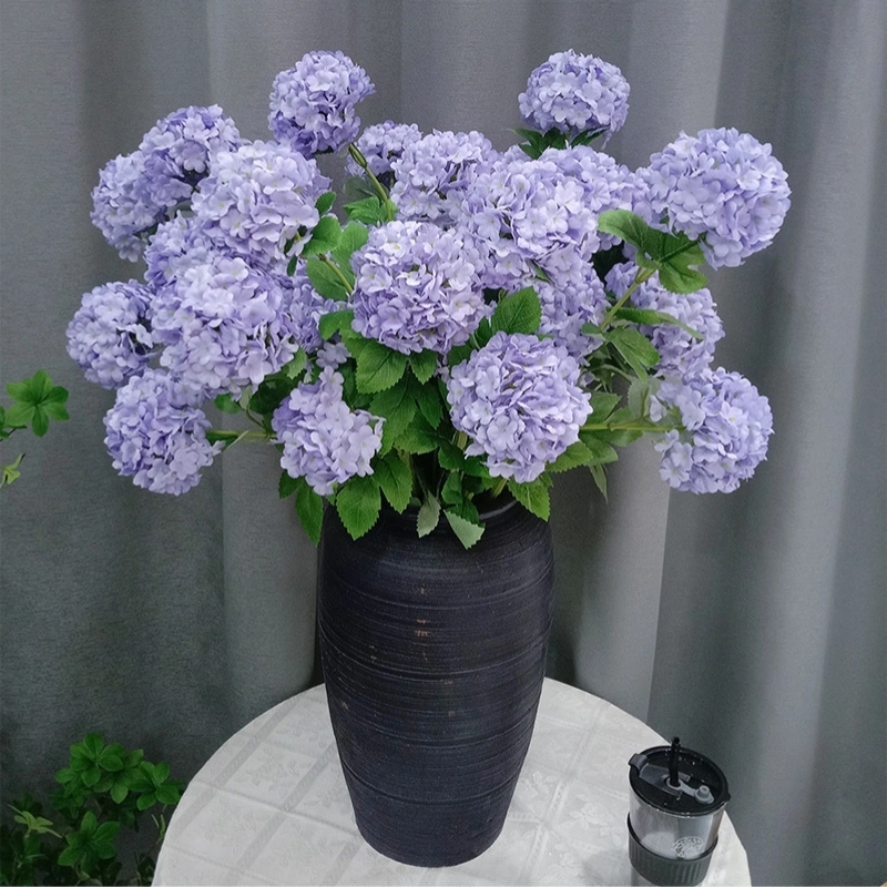 Artificial 3heads hydrangea branch for home wedding decoration