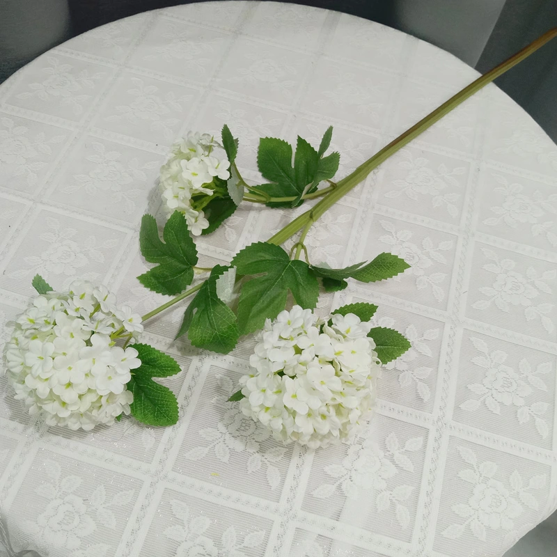 Artificial 3heads hydrangea branch for home wedding decoration