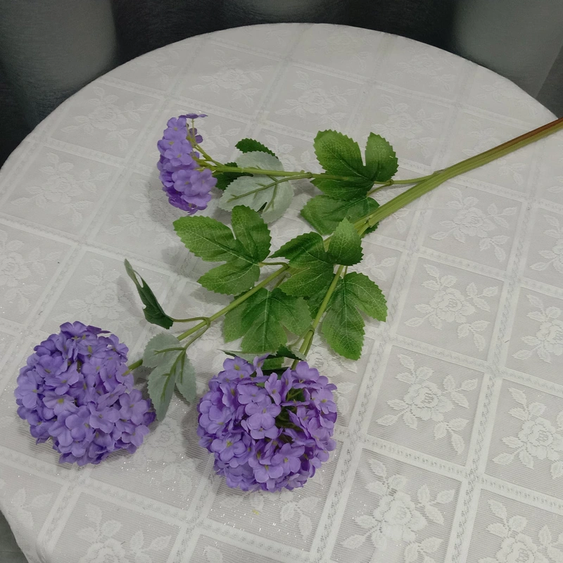 Artificial 3heads hydrangea branch for home wedding decoration