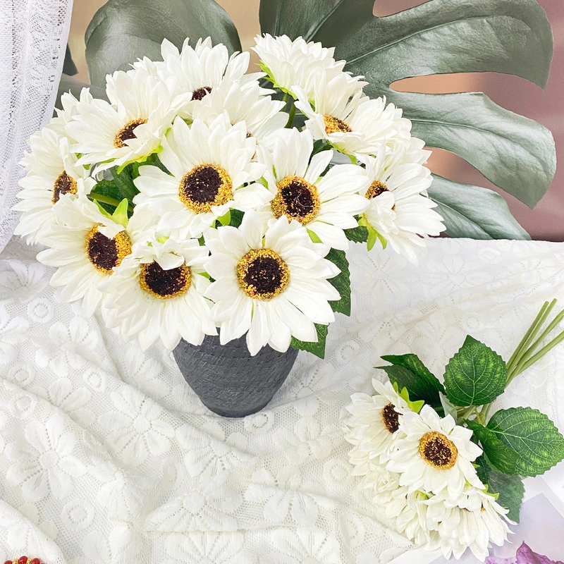 Artificial Sunflower Bouquet Fabric Flower for Home Wedding Decoration