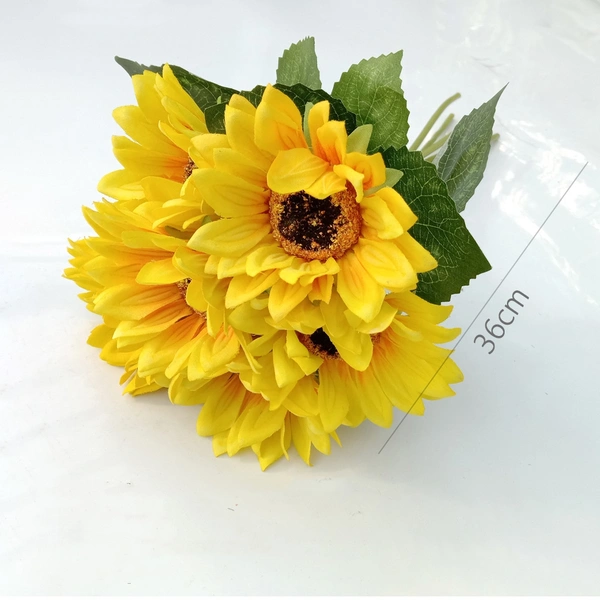 Artificial Sunflower Bouquet Fabric Flower for Home Wedding Decoration