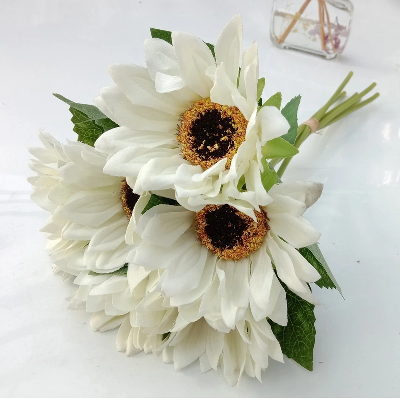 Artificial Sunflower Bouquet Fabric Flower for Home Wedding Decoration