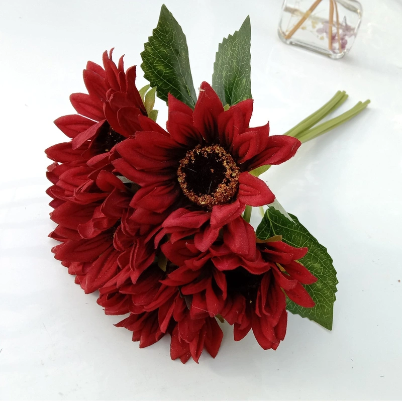 Artificial Sunflower Bouquet Fabric Flower for Home Wedding Decoration